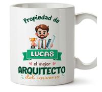 MUGFFINS Tazas Personalizadas para ARQUITECTO hombre - En Español - Propiedad de - 11 oz / 330 ml - Regalo Personalizable original y divertido