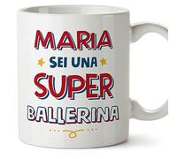 MUGFFINS Tazas Personalizadas para BAILARINA mujer - En Italiano - Sei Super - 11 oz / 330 ml - Regalo Personalizable original y divertido