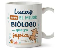 MUGFFINS Tazas Personalizadas para BIÓLOGO hombre - En Español - Mejor que yo Sepia - 11 oz / 330 ml - Regalo Personalizable original y divertido