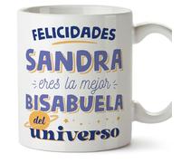 MUGFFINS Tazas Personalizadas para BISABUELA - En Español - Mejor del universo - 11 oz / 330 ml - Regalo personalizable original y divertido