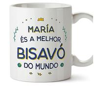 MUGFFINS Tazas Personalizadas para BISABUELA - En Portugués - Melhor do Mundo - 11 oz / 330 ml - Regalo personalizable original y divertido