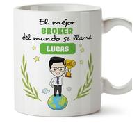 MUGFFINS Tazas Personalizadas para BROKER hombre - En Español - Eres Mejor del Mundo - 11 oz / 330 ml - Regalo Personalizable original y divertido