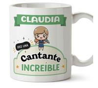 MUGFFINS Tazas Personalizadas para CANTANTE mujer - En Español - Eres increíble - Kawaii - 11 oz / 330 ml - Regalo Personalizable original y divertido