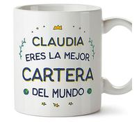 MUGFFINS Tazas Personalizadas para CARTERA mujer - En Español - Mejor del Mundo - 11 oz / 330 ml - Regalo Personalizable original y divertido