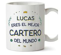 MUGFFINS Tazas Personalizadas para CARTERO hombre - En Español - Mejor del Mundo - 11 oz / 330 ml - Regalo Personalizable original y divertido