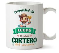 MUGFFINS Tazas Personalizadas para CARTERO hombre - En Español - Propiedad de - 11 oz / 330 ml - Regalo Personalizable original y divertido