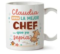 MUGFFINS Tazas Personalizadas para CHEF mujer - En Español - Mejor que yo Sepia - 11 oz / 330 ml - Regalo Personalizable original y divertido