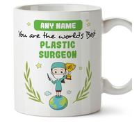 MUGFFINS Tazas Personalizadas para CIRUJANA PLÁSTICA mujer - En Inglés - You are World's Best - 11 oz / 330 ml - Regalo Personalizable original y divertido