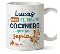 MUGFFINS Tazas Personalizadas para COCINERO hombre - En Español - Mejor que yo Sepia - 11 oz / 330 ml - Regalo Personalizable original y divertido