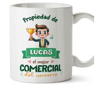 MUGFFINS Tazas Personalizadas para COMERCIAL hombre - En Español - Propiedad de - 11 oz / 330 ml - Regalo Personalizable original y divertido