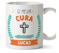 MUGFFINS Tazas Personalizadas para CURA hombre - En Español - Mejor del mundo - Con dibujo - 11 oz / 330 ml - Regalo Personalizable original y divertido