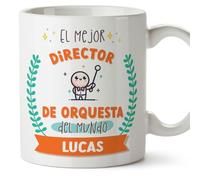 MUGFFINS Tazas Personalizadas para DIRECTOR DE ORQUESTA hombre - En Español - Mejor del mundo - Con dibujo - 11 oz / 330 ml - Regalo Personalizable original y divertido
