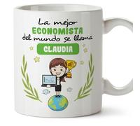 MUGFFINS Tazas Personalizadas para ECONOMISTA mujer - En Español - Eres Mejor del Mundo - 11 oz / 330 ml - Regalo Personalizable original y divertido
