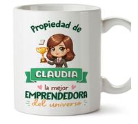 MUGFFINS Tazas Personalizadas para EMPRENDEDORA mujer - En Español - Propiedad de - 11 oz / 330 ml - Regalo Personalizable original y divertido
