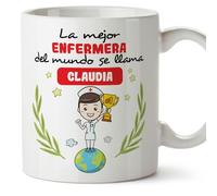MUGFFINS Tazas Personalizadas para ENFERMERA mujer - En Español - Eres Mejor del Mundo - 11 oz / 330 ml - Regalo Personalizable original y divertido
