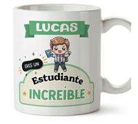 MUGFFINS Tazas Personalizadas para ESTUDIANTE hombre - En Español - Eres increíble - Kawaii - 11 oz / 330 ml - Regalo Personalizable original y divertido