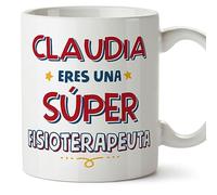 MUGFFINS Tazas Personalizadas para FISIOTERAPEUTA mujer - En Español - Eres Súper - 11 oz / 330 ml - Regalo Personalizable original y divertido