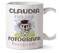 MUGFFINS Tazas Personalizadas para FOTÓGRAFA - En Español - Koalificados Personalizados - 11 oz / 330 ml - Regalo Personalizable original y divertido