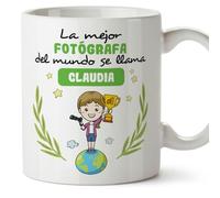 MUGFFINS Tazas Personalizadas para FOTÓGRAFA mujer - En Español - Eres Mejor del Mundo - 11 oz / 330 ml - Regalo Personalizable original y divertido