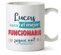 MUGFFINS Tazas Personalizadas para FUNCIONARIO hombre - En Español - Sigue así! - 11 oz / 330 ml - Regalo Personalizable original y divertido