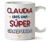 MUGFFINS Tazas Personalizadas para GRADUADA mujer - En Español - Eres Súper - 11 oz / 330 ml - Regalo Personalizable original y divertido