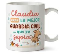 MUGFFINS Tazas Personalizadas para GUARDIA CIVIL mujer - En Español - Mejor que yo Sepia - 11 oz / 330 ml - Regalo Personalizable original y divertido