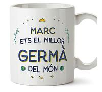 MUGFFINS Tazas Personalizadas para HERMANO - En Catalán - Millor del Món - 11 oz / 330 ml - Regalo personalizable original y divertido