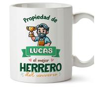 MUGFFINS Tazas Personalizadas para HERRERO hombre - En Español - Propiedad de - 11 oz / 330 ml - Regalo Personalizable original y divertido