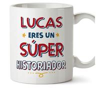 MUGFFINS Tazas Personalizadas para HISTORIADOR hombre - En Español - Eres Súper - 11 oz / 330 ml - Regalo Personalizable original y divertido