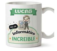 MUGFFINS Tazas Personalizadas para INFORMÁTICO hombre - En Español - Eres increíble - Kawaii - 11 oz / 330 ml - Regalo Personalizable original y divertido