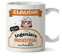 MUGFFINS Tazas Personalizadas para INGENIERA INDUSTRIAL mujer - En Español - Eres increíble - Kawaii - 11 oz / 330 ml - Regalo Personalizable original y divertido