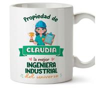MUGFFINS Tazas Personalizadas para INGENIERA INDUSTRIAL mujer - En Español - Propiedad de - 11 oz / 330 ml - Regalo Personalizable original y divertido