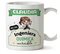 MUGFFINS Tazas Personalizadas para INGENIERA QUÍMICA mujer - En Español - Eres increíble - Kawaii - 11 oz / 330 ml - Regalo Personalizable original y divertido