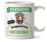 MUGFFINS Tazas Personalizadas para INSPECTORA mujer - En Español - Eres increíble - Kawaii - 11 oz / 330 ml - Regalo Personalizable original y divertido