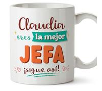 MUGFFINS Tazas Personalizadas para JEFA mujer - En Español - Sigue así! - 11 oz / 330 ml - Regalo Personalizable original y divertido
