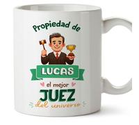 MUGFFINS Tazas Personalizadas para JUEZ hombre - En Español - Propiedad de - 11 oz / 330 ml - Regalo Personalizable original y divertido