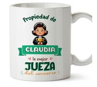 MUGFFINS Tazas Personalizadas para JUEZA mujer - En Español - Propiedad de - 11 oz / 330 ml - Regalo Personalizable original y divertido