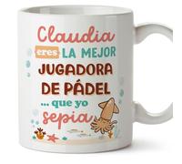 MUGFFINS Tazas Personalizadas para JUGADORA DE PADEL mujer - En Español - Mejor que yo Sepia - 11 oz / 330 ml - Regalo Personalizable original y divertido