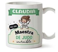 MUGFFINS Tazas Personalizadas para MAESTRA DE JUDO mujer - En Español - Eres increíble - Kawaii - 11 oz / 330 ml - Regalo Personalizable original y divertido