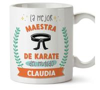 MUGFFINS Tazas Personalizadas para MAESTRA DE KARATE mujer - En Español - Mejor del mundo - Con dibujo - 11 oz / 330 ml - Regalo Personalizable original y divertido