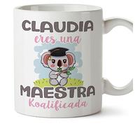 MUGFFINS Tazas Personalizadas para MAESTRA - En Español - Koalificados Personalizados - 11 oz / 330 ml - Regalo Personalizable original y divertido