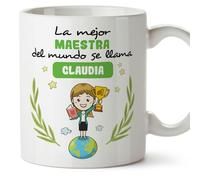 MUGFFINS Tazas Personalizadas para MAESTRA mujer - En Español - Eres Mejor del Mundo - 11 oz / 330 ml - Regalo Personalizable original y divertido