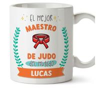 MUGFFINS Tazas Personalizadas para MAESTRO DE JUDO hombre - En Español - Mejor del mundo - Con dibujo - 11 oz / 330 ml - Regalo Personalizable original y divertido