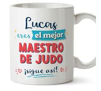 MUGFFINS Tazas Personalizadas para MAESTRO DE JUDO hombre - En Español - Sigue así! - 11 oz / 330 ml - Regalo Personalizable original y divertido