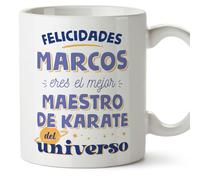MUGFFINS Tazas Personalizadas para MAESTRO DE KARATE hombre - En Español - Mejor del universo - 11 oz / 330 ml - Regalo Personalizable original y divertido