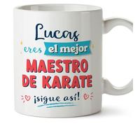 MUGFFINS Tazas Personalizadas para MAESTRO DE KARATE hombre - En Español - Sigue así! - 11 oz / 330 ml - Regalo Personalizable original y divertido