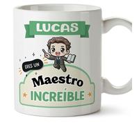 MUGFFINS Tazas Personalizadas para MAESTRO hombre - En Español - Eres increíble - Kawaii - 11 oz / 330 ml - Regalo Personalizable original y divertido