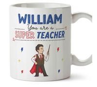 MUGFFINS Tazas Personalizadas para MAESTRO hombre - En Inglés - You are Super! - 11 oz / 330 ml - Regalo Personalizable original y divertido