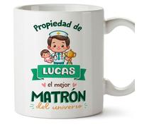 MUGFFINS Tazas Personalizadas para MATRONA hombre - En Español - Propiedad de - 11 oz / 330 ml - Regalo Personalizable original y divertido