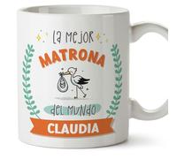 MUGFFINS Tazas Personalizadas para MATRONA mujer - En Español - Mejor del mundo - Con dibujo - 11 oz / 330 ml - Regalo Personalizable original y divertido